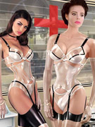 Check out yummy butts and perfect breasts these latex dressed 3d babes have.