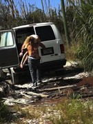 Fair-haired teen hitchhiker gets enchained in cuffs and drilled hard outdoors