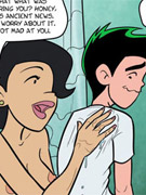 First steps of a teen guy in dirty sex world in wonderful porn comics
