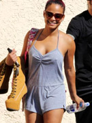 Hot christina milian in a grey loose dress looks sexy