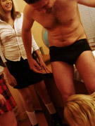 Clothed female nude male in the principal's office with three students. tags: cfnm pics, cfnm gallery, teacher and students, hot big cock, firm asses