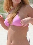 Blonde in pink bikini gets a taste of a long erected masculined dick in her pussy.