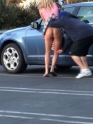 Be careful when opening car door as anyone can unfold your booty in the most shameless public fuck way