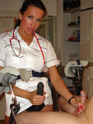 Nurse strapon jane gives her slave a serious medical