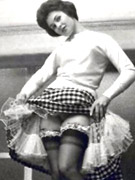 Vintage chicks wear dark black stockings in the fifties