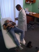 Naive blondie gets her pussy and ass fingered by a horny doctor